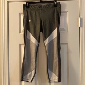 Under Armour Gray and White HeatGear Leggings